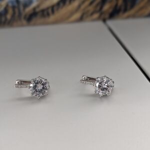 14K Elegant Silver Stud Earrings